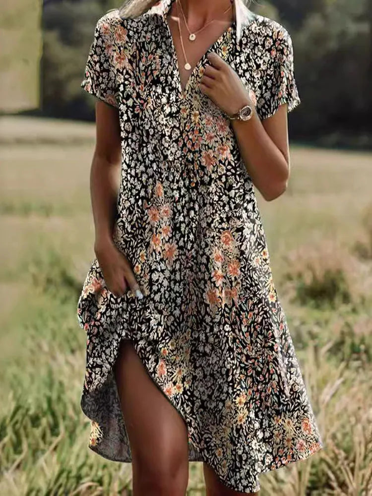 Aillen™ - Printed Bohemian Dress