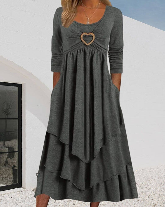 Elsa - Heart Detail Tiered Dress