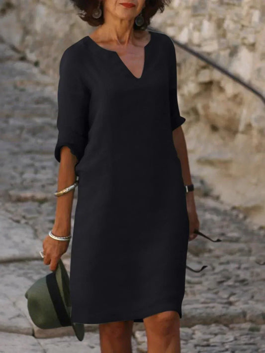 BETH™ - Relaxed V-Neck Dress